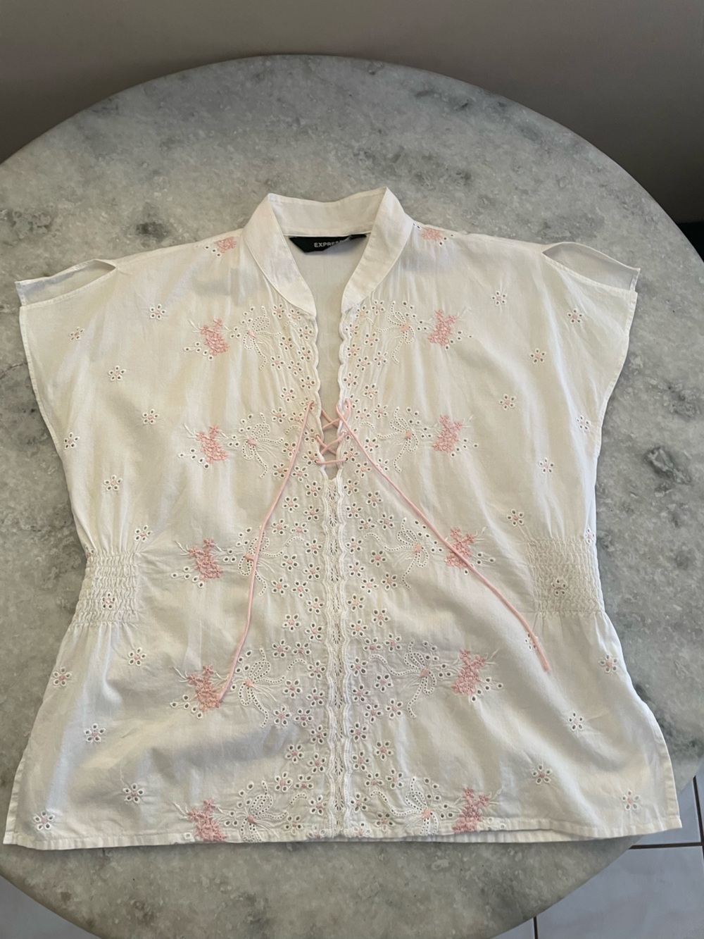 Express Embroidered Eyelet Top - Picture 5 of 10